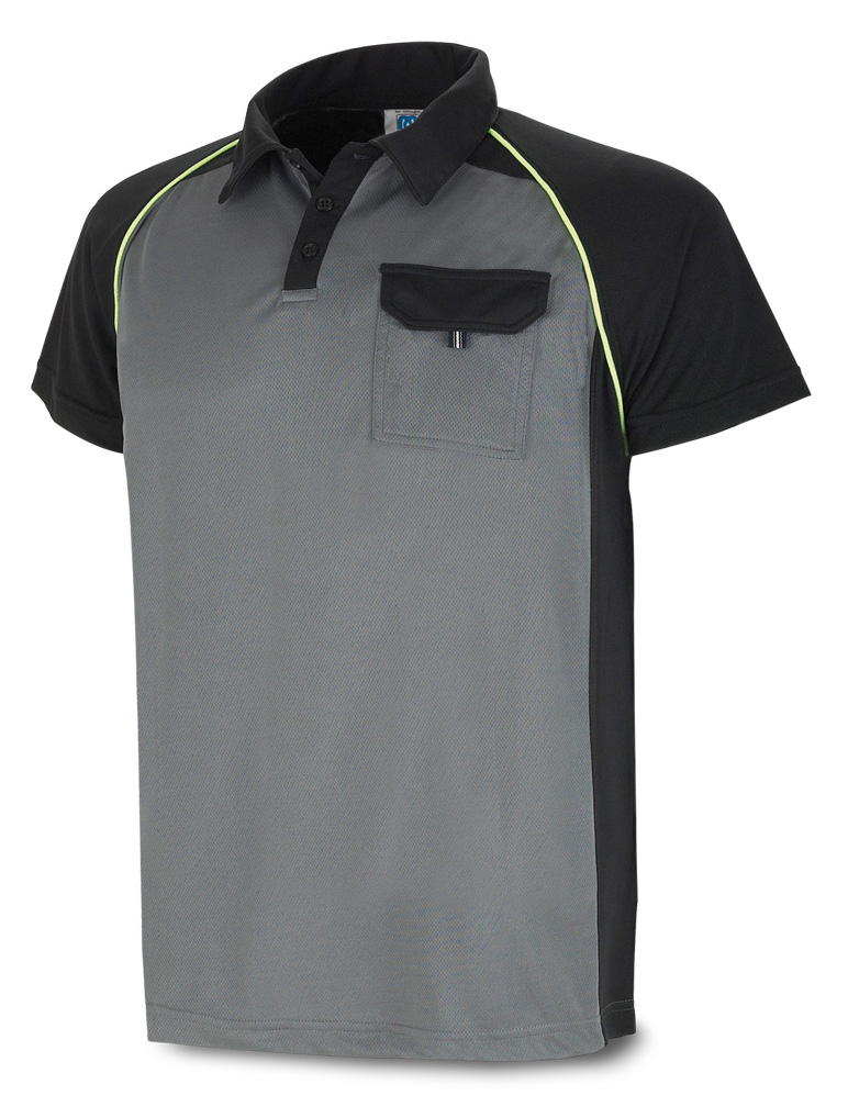 Polo técnica MC gris negro