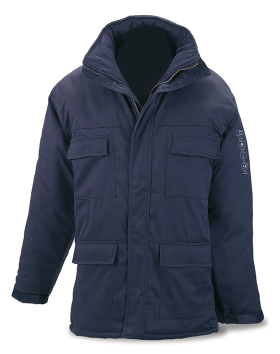 Parka ignífuga antiestática azul