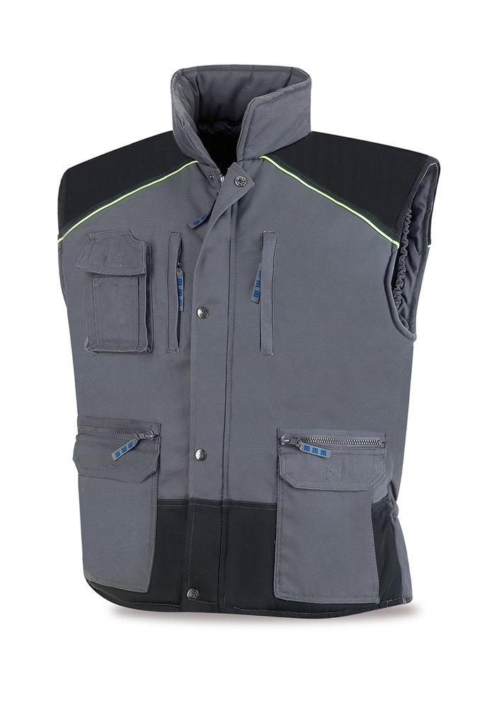 Chaleco tergal GRIS- sport negro