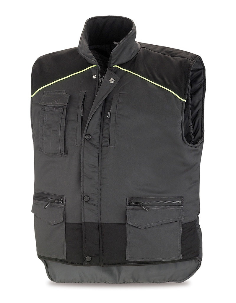 Chaleco pro stretch gris T. negro