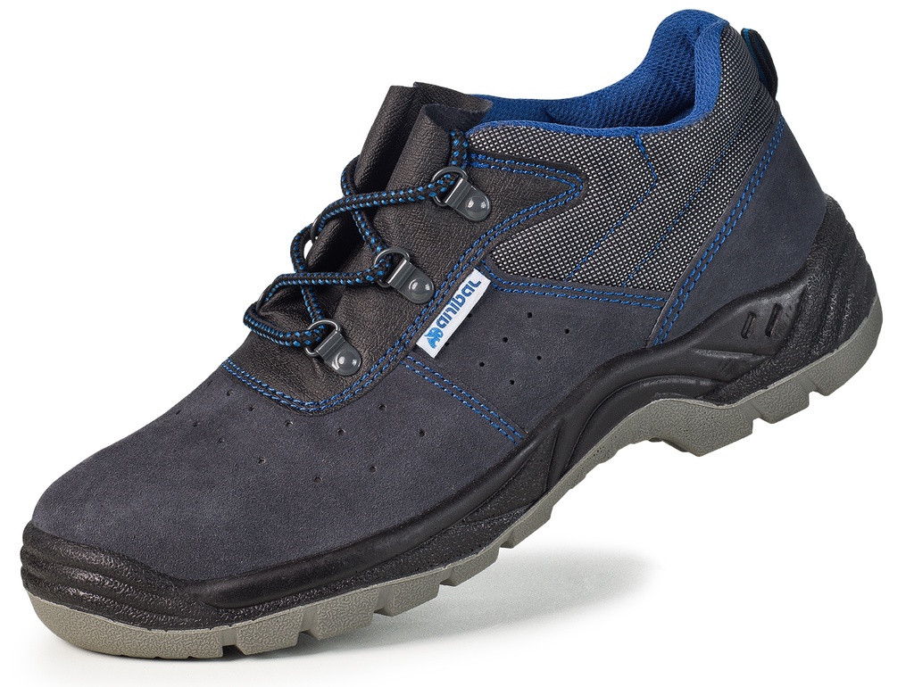 Zapato scoprio piel metal gris