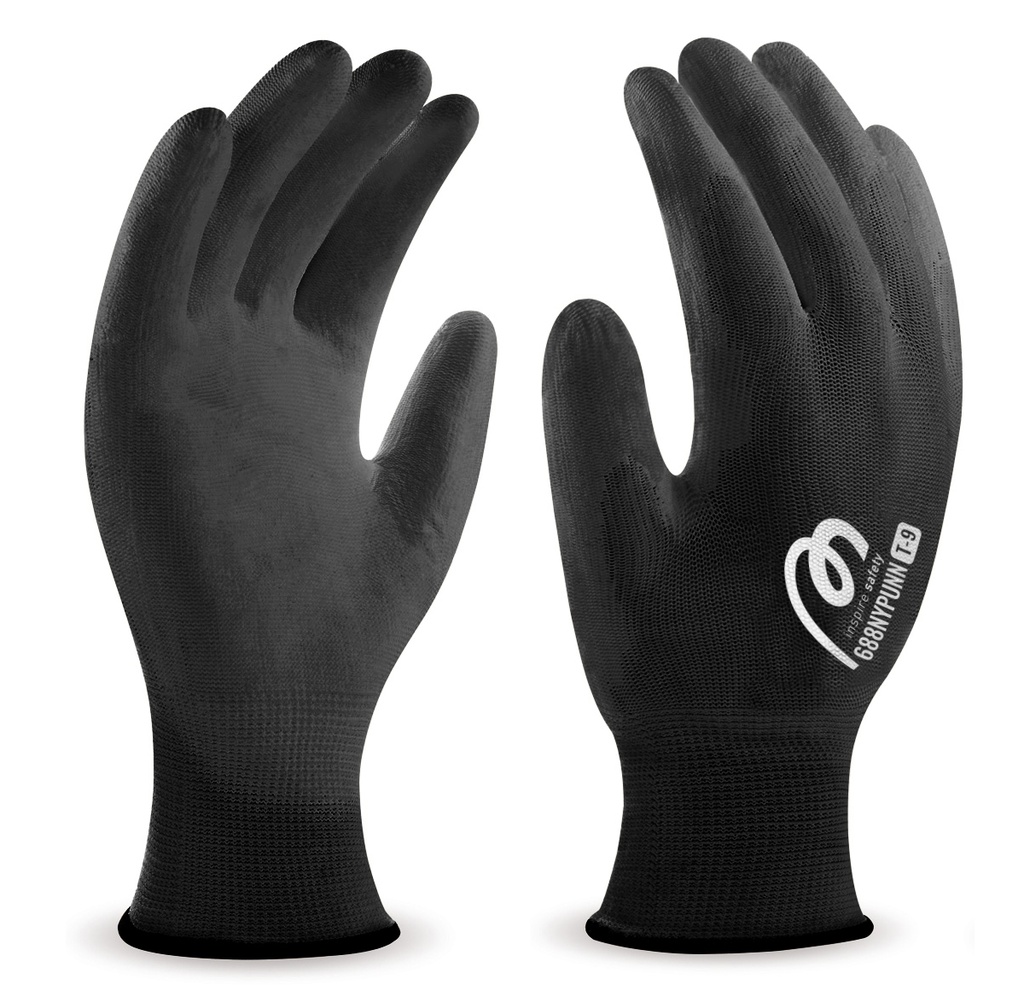 Guante poliéster pu negro
