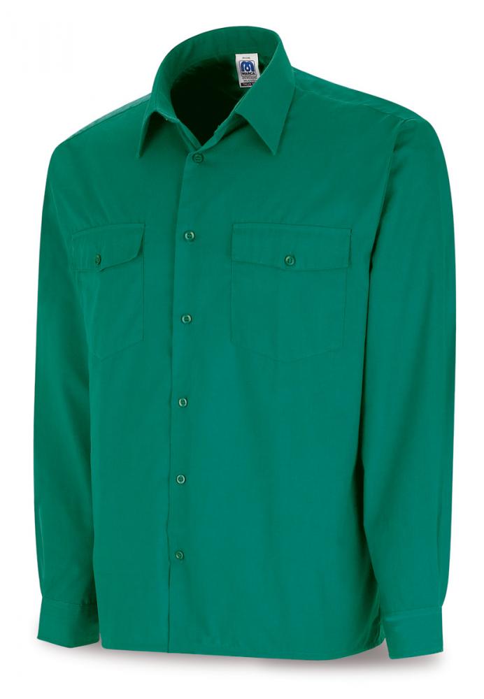 Camisa tergal verde M/LARGA