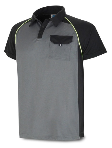 Polo técnica MC gris negro