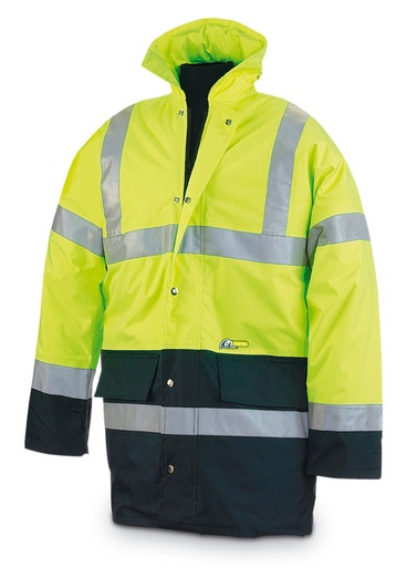 Parka fluo mixta amarilla azul