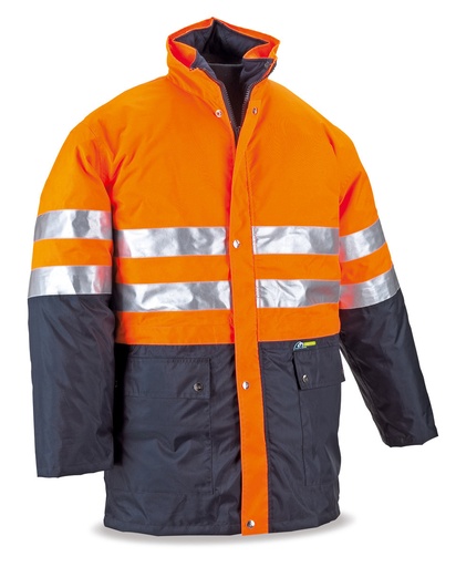 Parka fluo triple uso NARANJA/AZUL