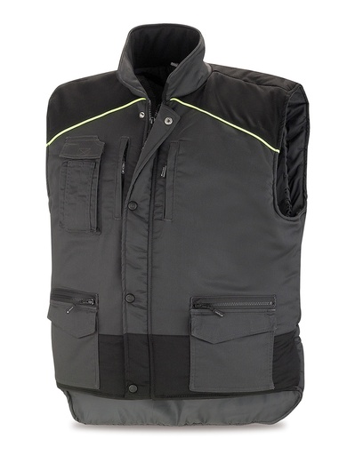 Chaleco pro stretch gris T. negro
