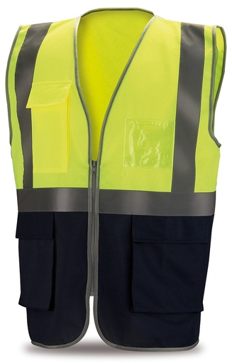 Chaleco A.V.MUL. AMA. M. fluo T. azul