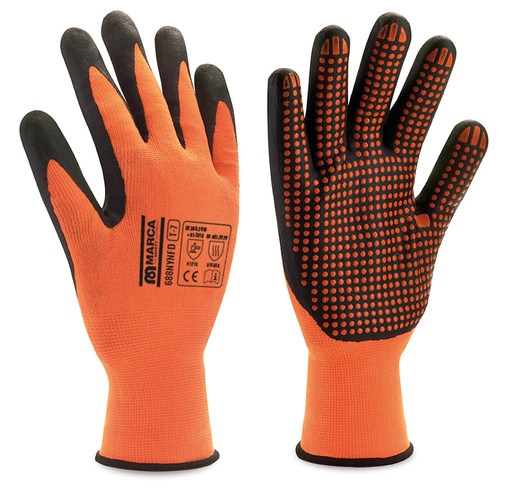 Guante nylon nitril foam ND naranja