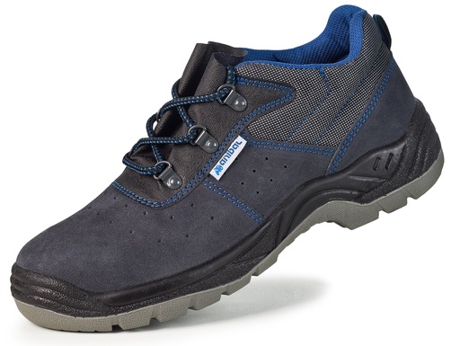 Zapato scoprio piel metal gris