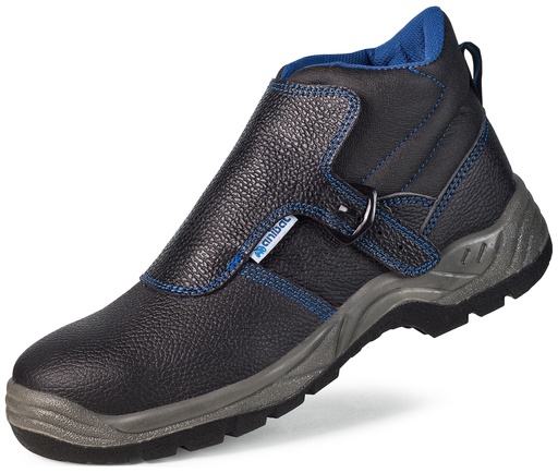 Bota vulcano piel metal negra