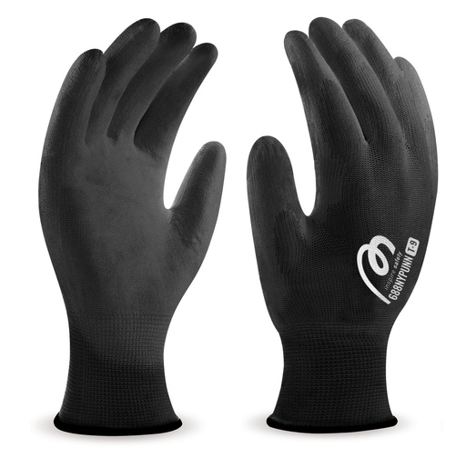 Guante poliéster pu negro